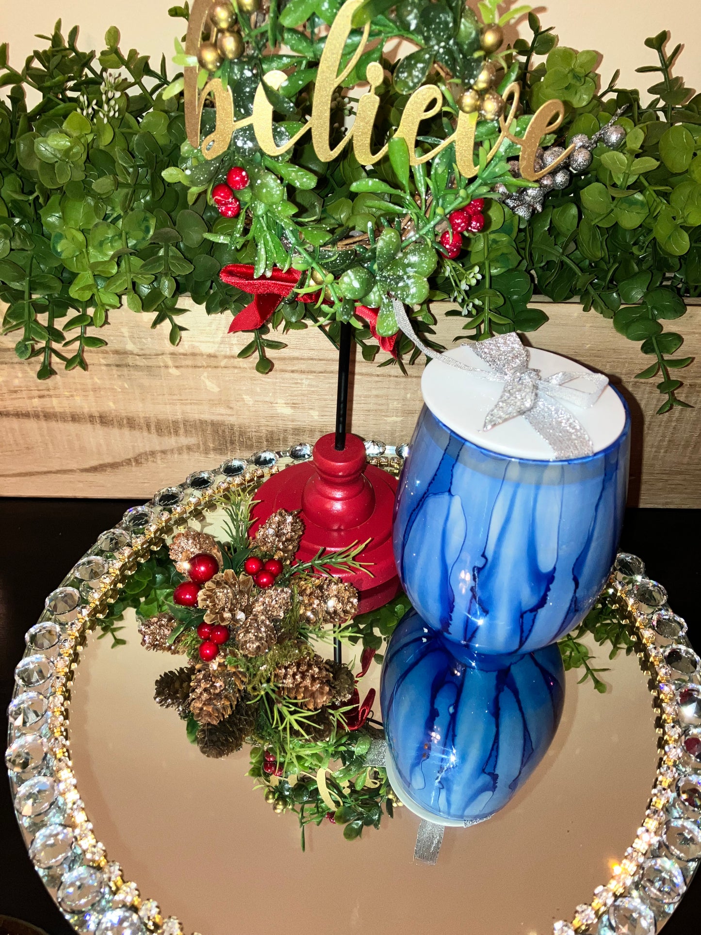 Cool Blue and Ruby Red
