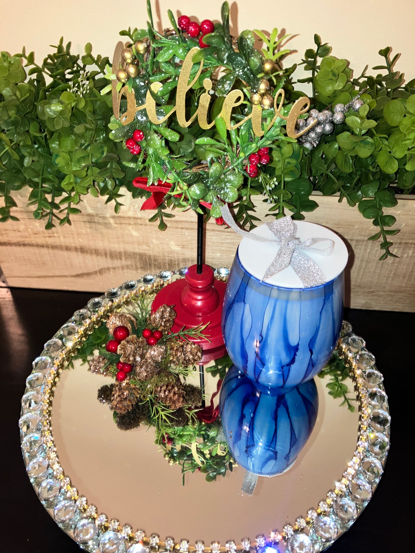 Cool Blue and Ruby Red